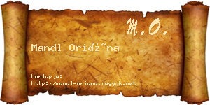 Mandl Oriána névjegykártya